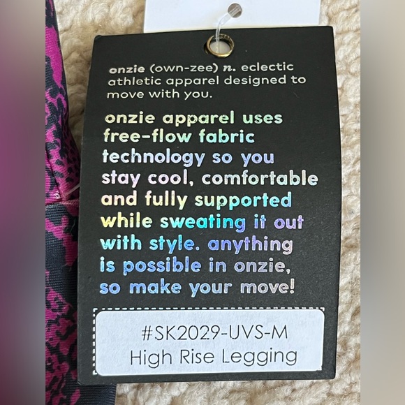 NWT Onzie Apparel Violet Snakeskin Print Strappy Bra & Legging Set ~ Rare! - Picture 8 of 9